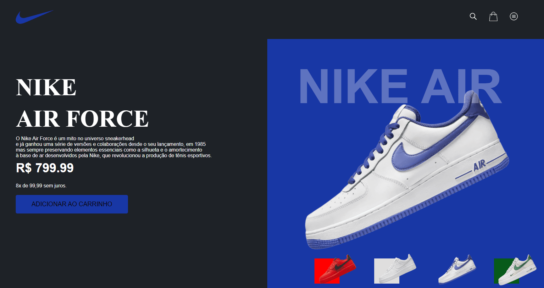 Imagem do projeto Nike Airforce